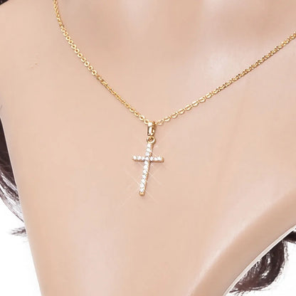 Hot Selling Jewelry Cross Pendant Necklace With Zircon Fashionable And