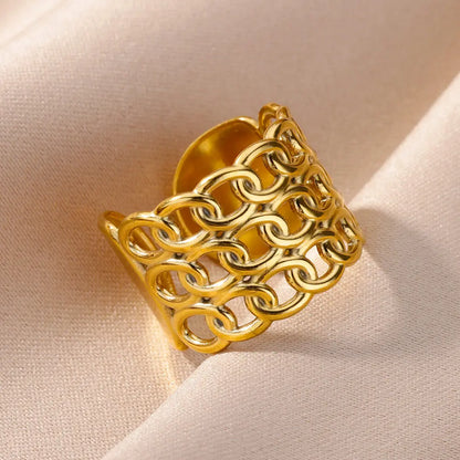 316L Stainless Steel Rings for Women Gold Color Never Fade Luxury