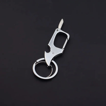 Men's Multifunctional Keychain Bottle Opener Anti-Lost Car Key Ring
