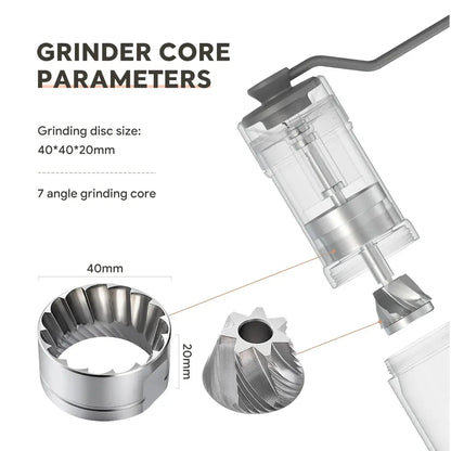 StepUP Coffee Manual Coffee Bean Grinder – Stainless Steel, 7-Burr-3