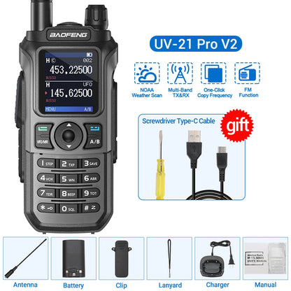 Baofeng UV-21 Pro V2 Wireless Copy Frequency Tri Band Powerful