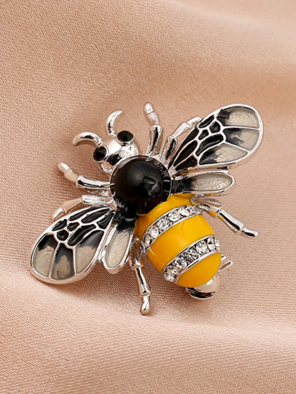 1PC Women's Fashion Trend Personalized Imitation Pearl Bee Brooch Pin