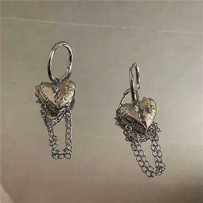 Y2K Irregular Liquid Earrings for Women Silver Color Hip-Hop Punk