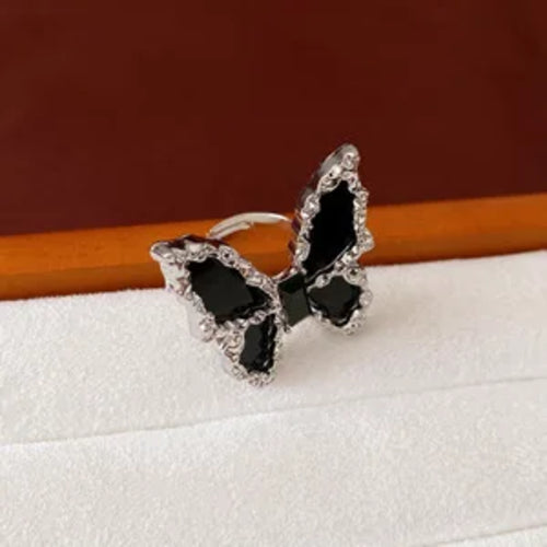Delicate Flower Open Ring Rhinestone Imitation Pearl Rings Ladies