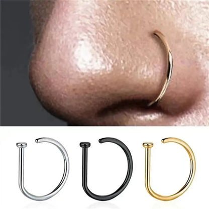 Women Men Fake Piering Nose Ring Earrings Fashion punk Non Piercing
