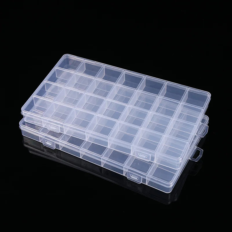 Plastic Storage Box 28 Grid With Slot Beaded Anti-string Grid  Jewelry