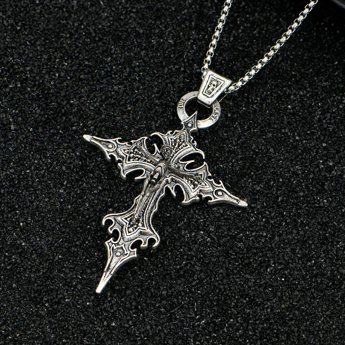 A Fashionable and Personalized Retro Gothic Nail Cross Skull Cross