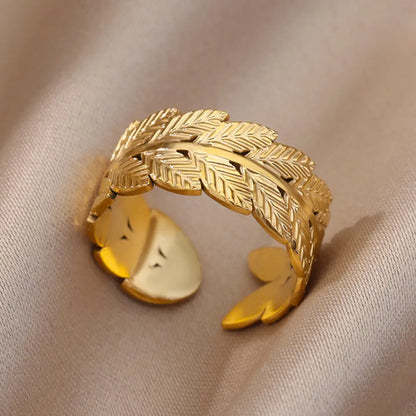 Stainless Steel Rings for Women 2024 Trend New in Gold Color Ring