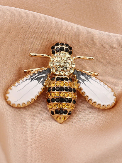 1PC Women's Fashion Trend Personalized Imitation Pearl Bee Brooch Pin