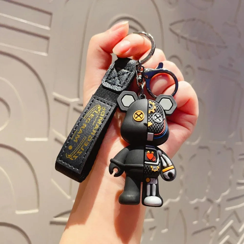 Cartoon Simple Mechanical Bear Cute Niche Doll Keychain Chain Bag