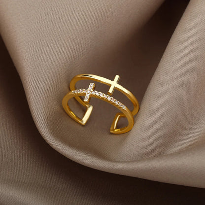 Stainless Steel Rings for Women 2024 Trend New in Gold Color Ring