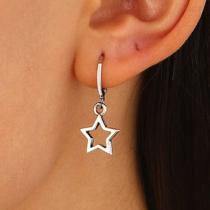New Creative Star Hoop Earrings Fashion Simple Earrings Gifts for
