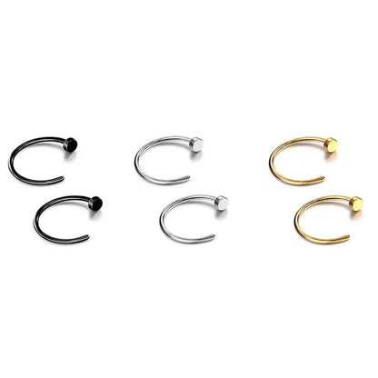 2/6Pcs Fake Nose Rings for Women, 316L Stainless Steel Lip Rings