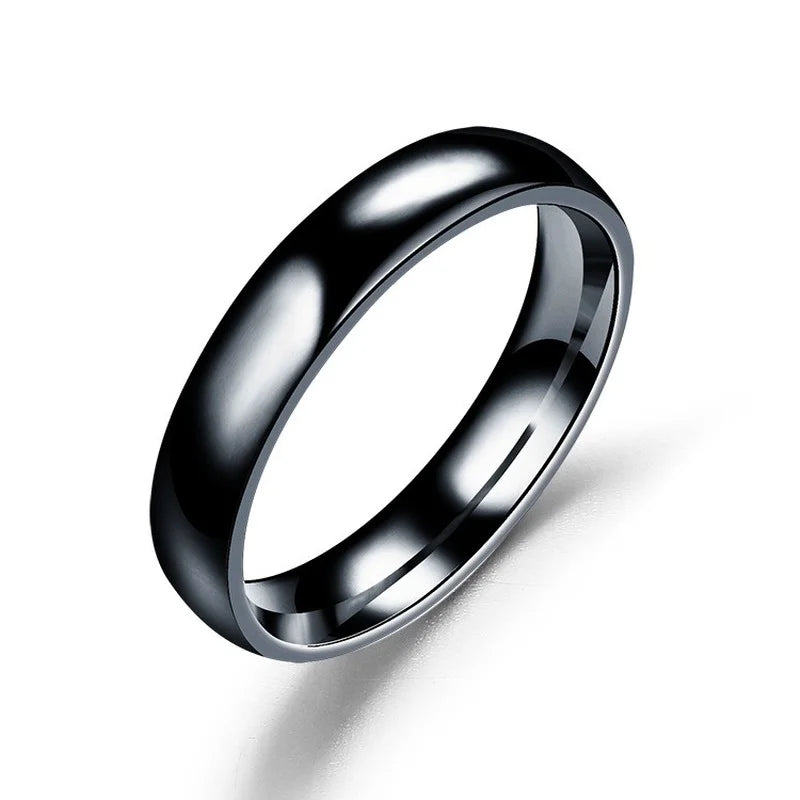 Simple 6mm Titanium Ring Women Men Prevent Allergy High Polished