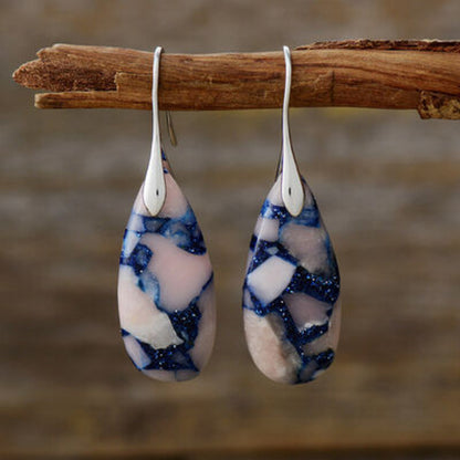Out of State - Teardrop Shape Natural Stone Dangle Earrings