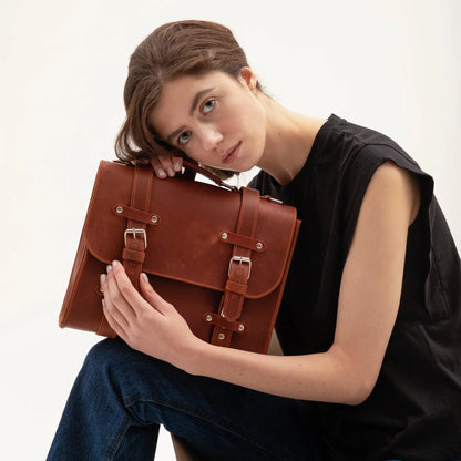 Genuine Leather Briefcase Bag Lora | Women's Work Bag-0