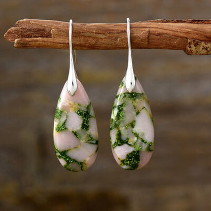 Out of State - Teardrop Shape Natural Stone Dangle Earrings