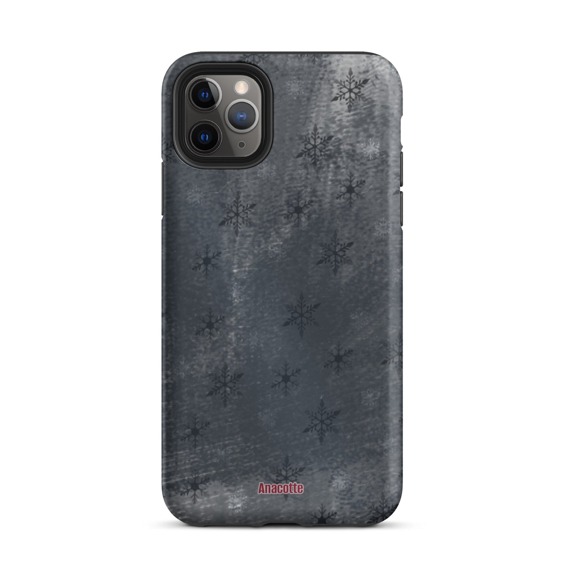 iPhone 14, 13, 12, 11 Christmas Theme iPhone Cases Snow Black Anacotte-4