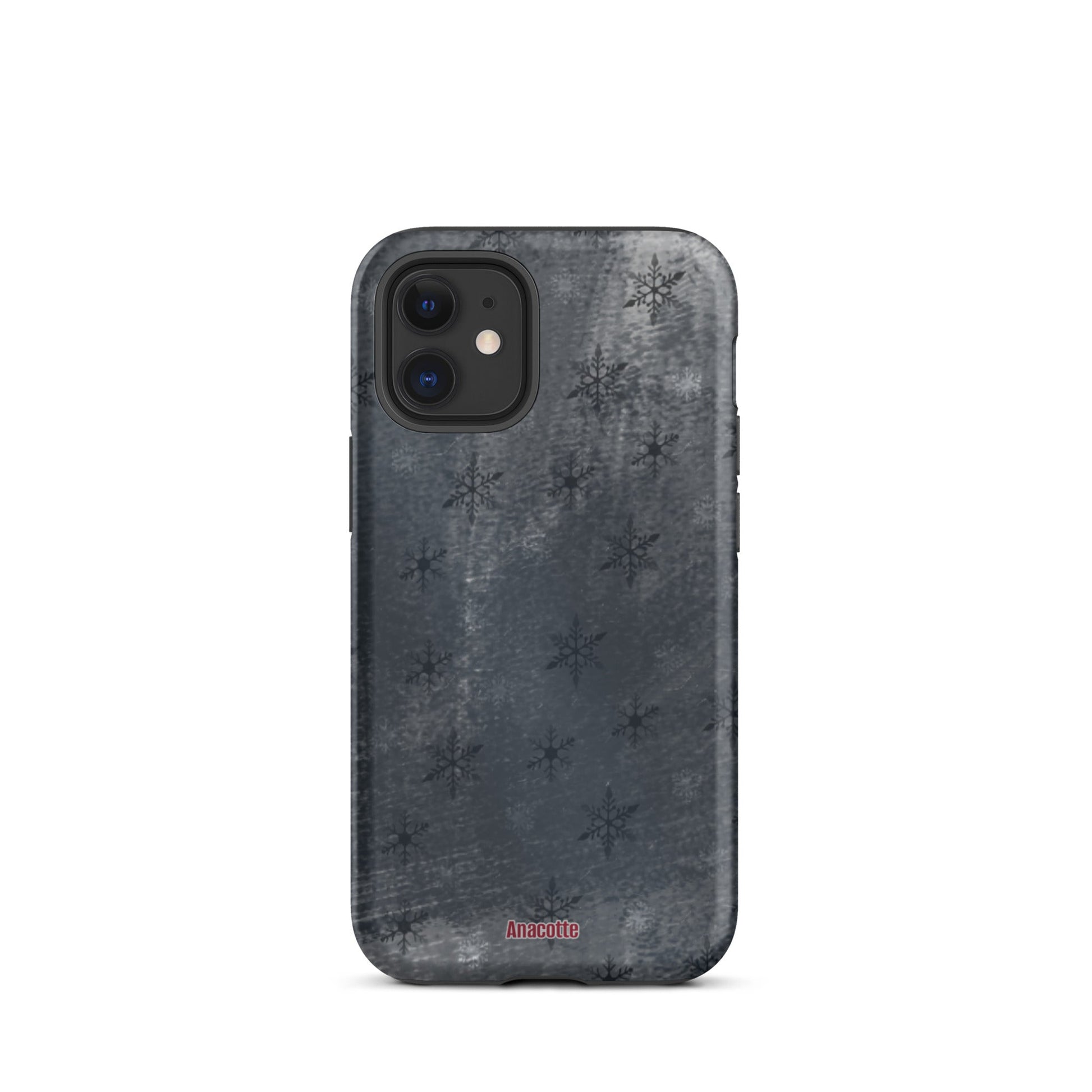 iPhone 14, 13, 12, 11 Christmas Theme iPhone Cases Snow Black Anacotte-14