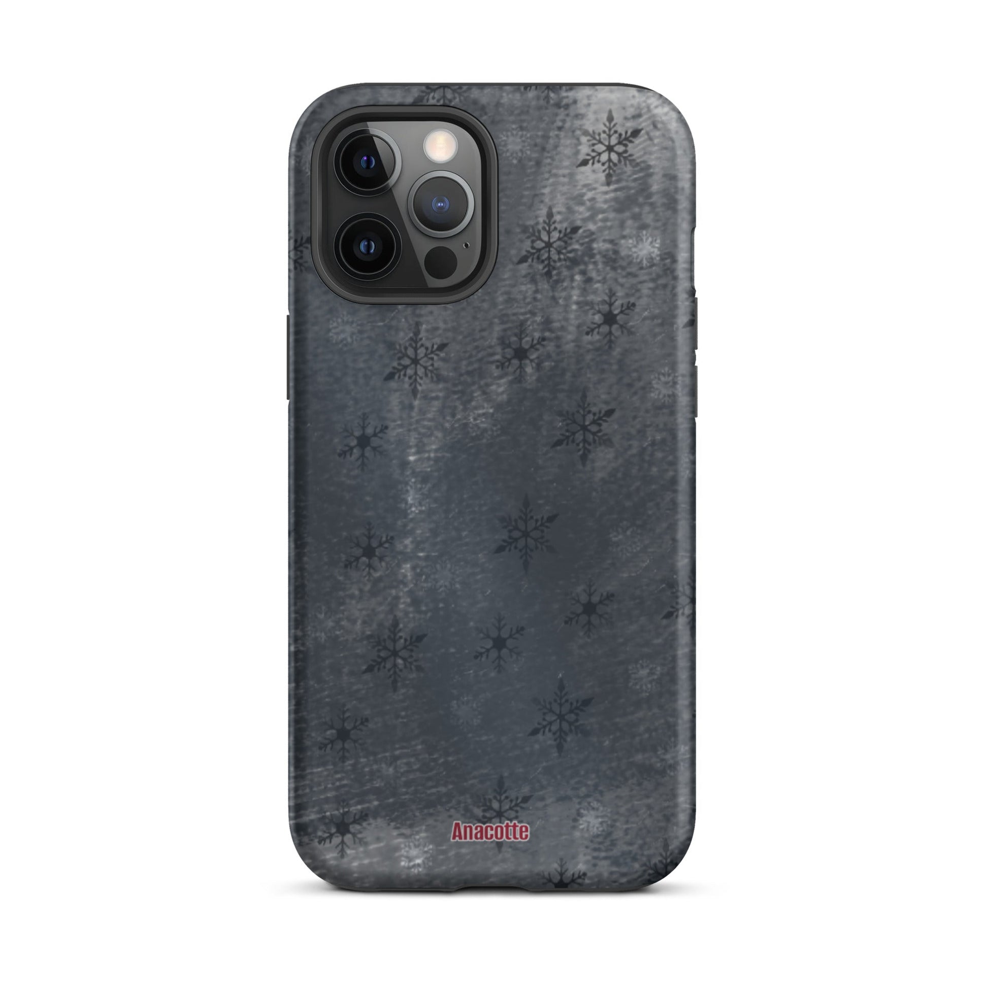 iPhone 14, 13, 12, 11 Christmas Theme iPhone Cases Snow Black Anacotte-9
