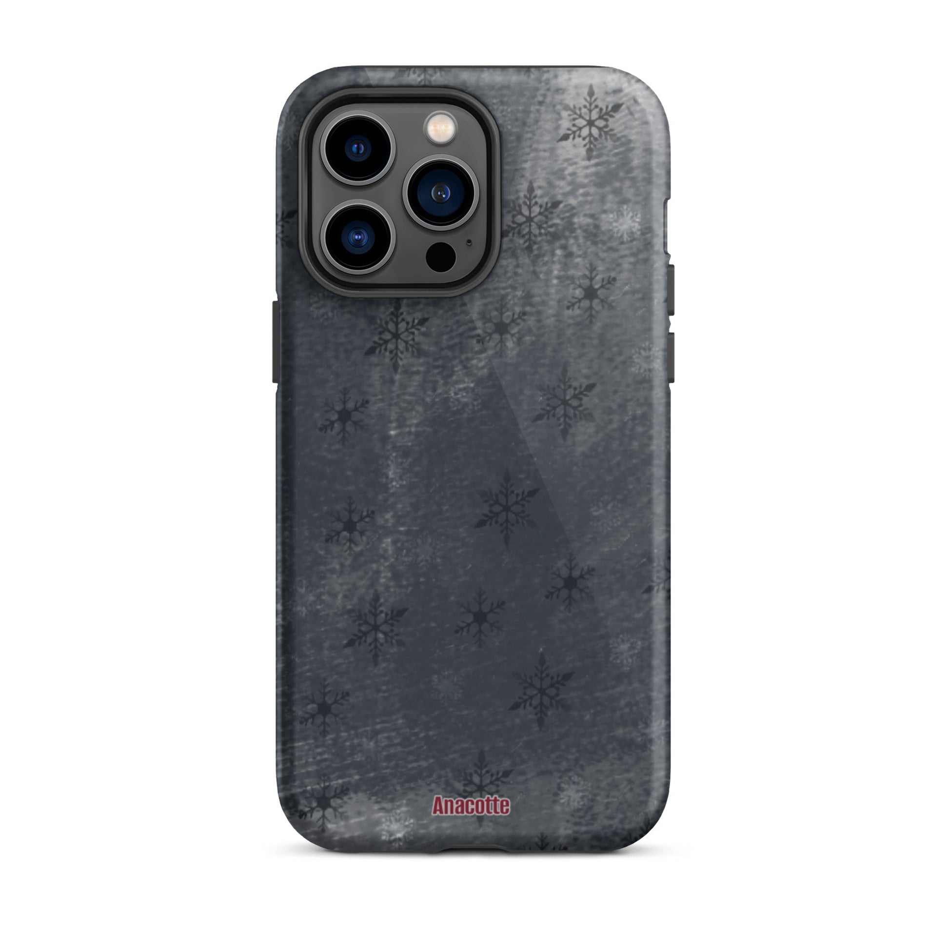 iPhone 14, 13, 12, 11 Christmas Theme iPhone Cases Snow Black Anacotte-0