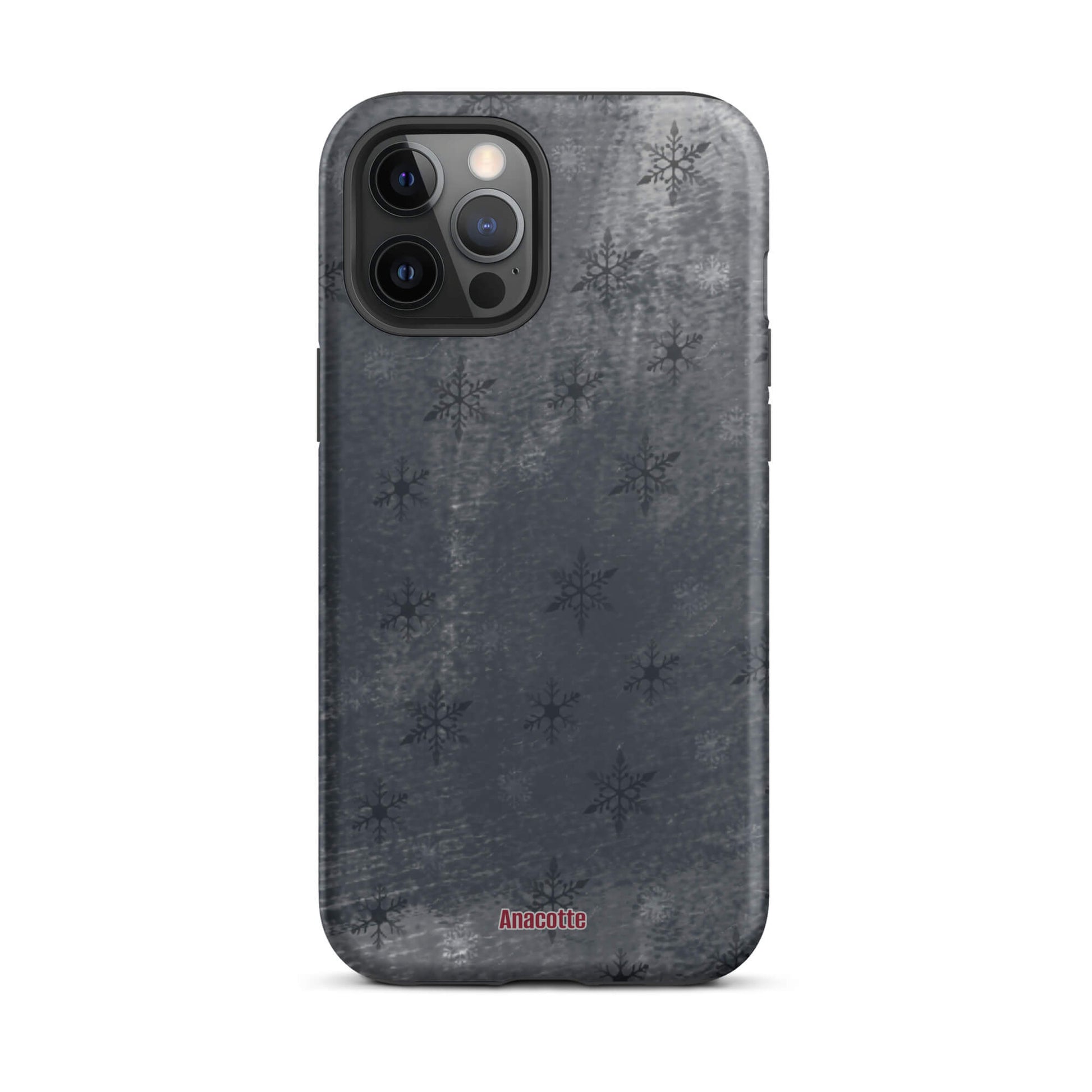 iPhone 14, 13, 12, 11 Christmas Theme iPhone Cases Snow Black Anacotte-10