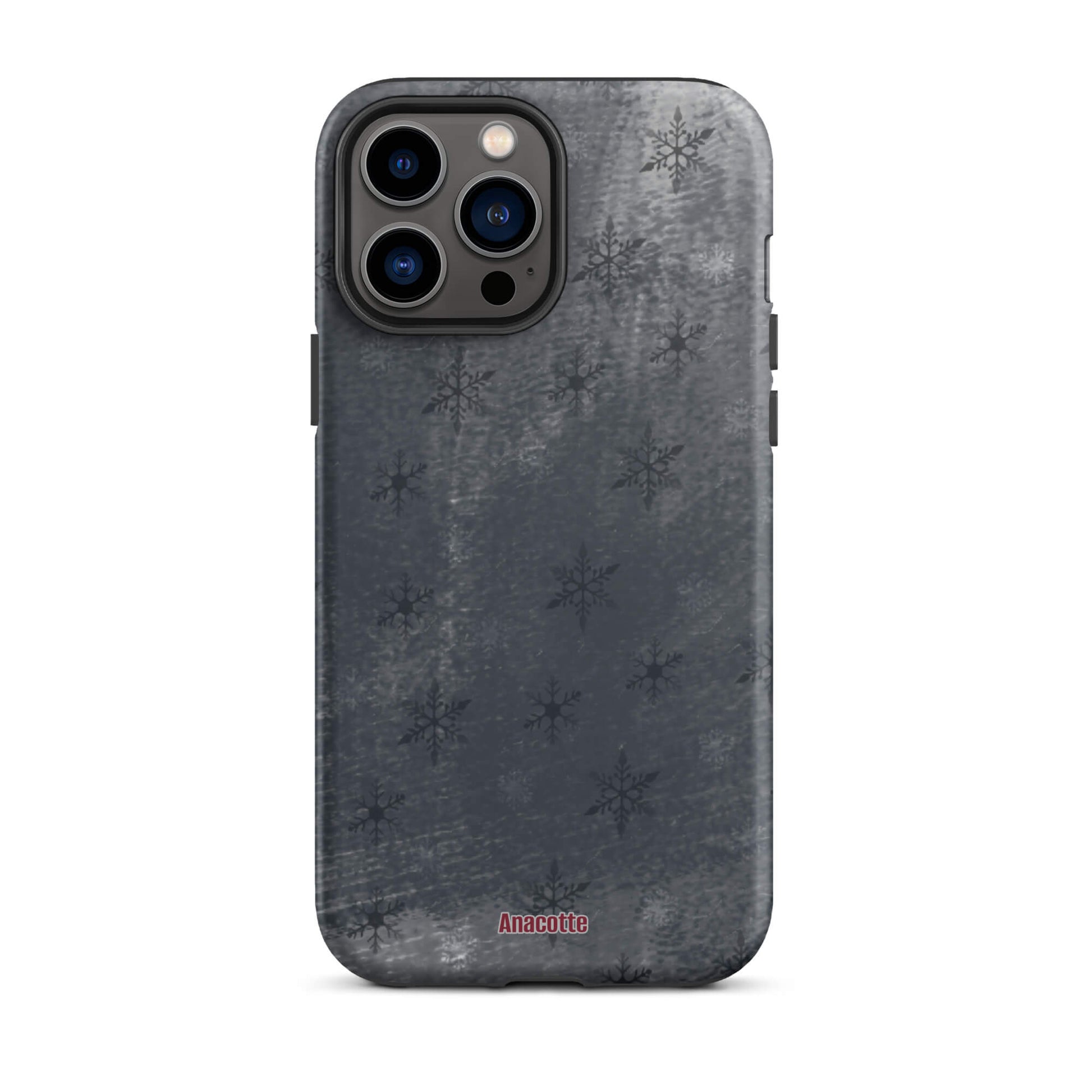 iPhone 14, 13, 12, 11 Christmas Theme iPhone Cases Snow Black Anacotte-17