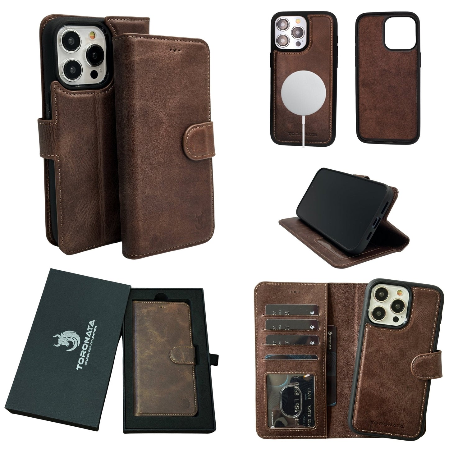 Vegas Premium Leather iPhone 15 Pro Wallet Case with MagSafe | Detachable RFID Blocking Luxury Wallet-7